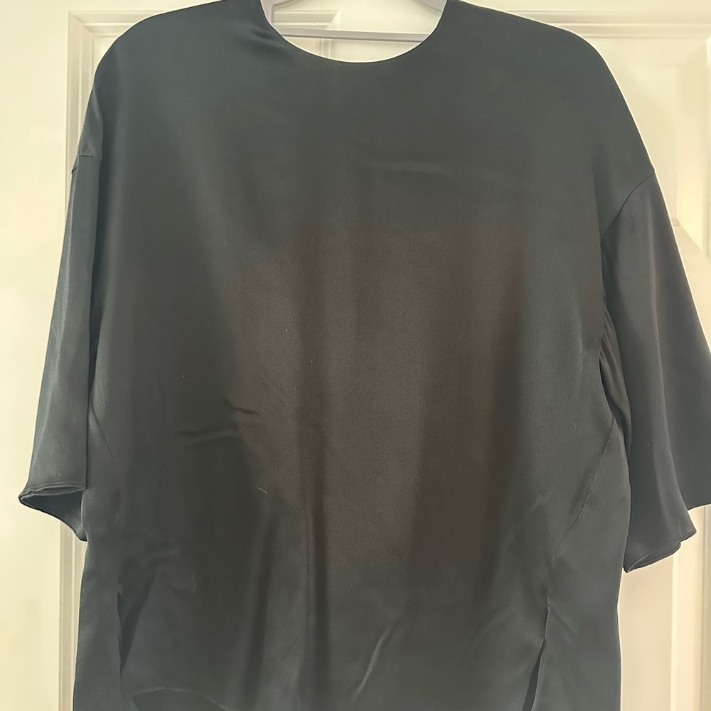 Vince Silk Black Short Sleeve Tee